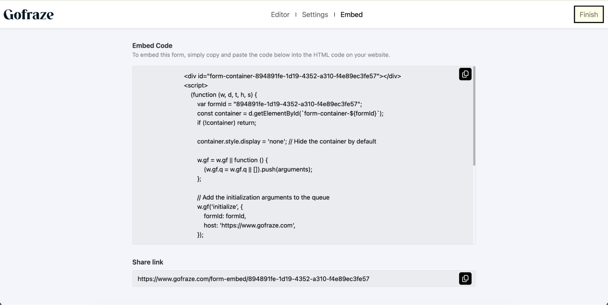 Gofraze login page