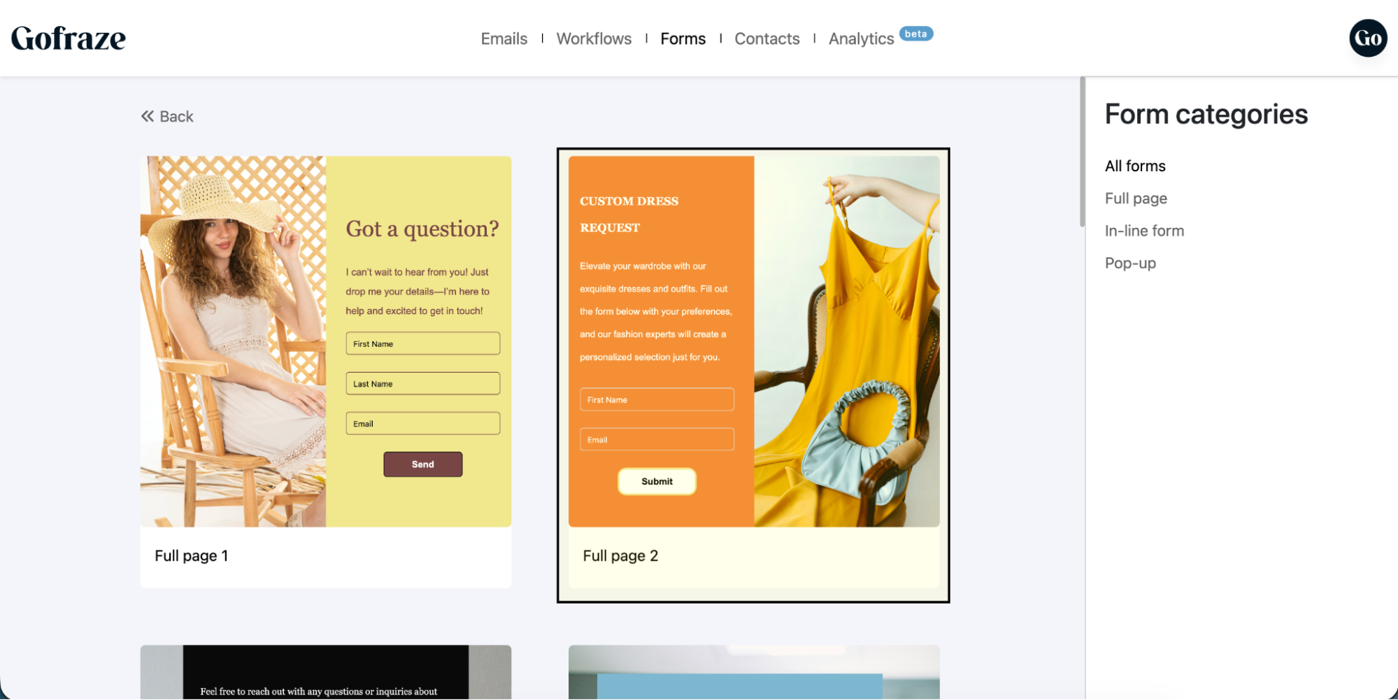Gofraze login page
