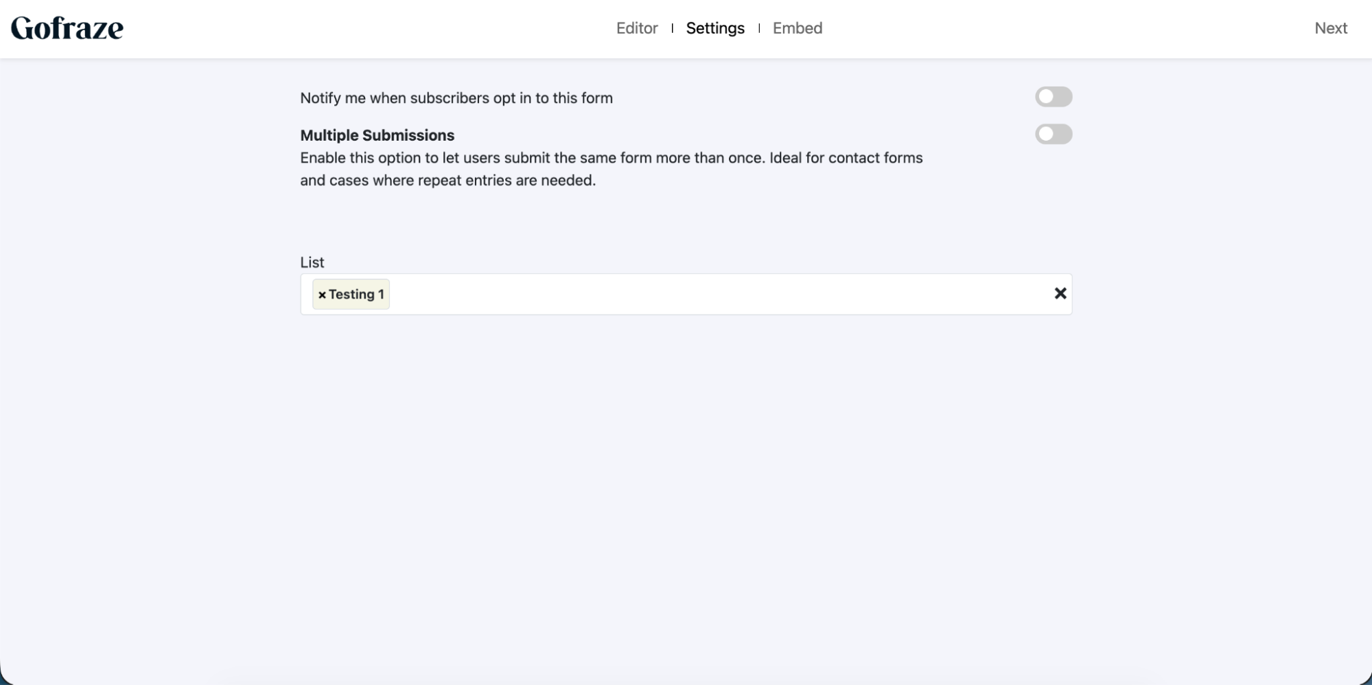 Gofraze login page