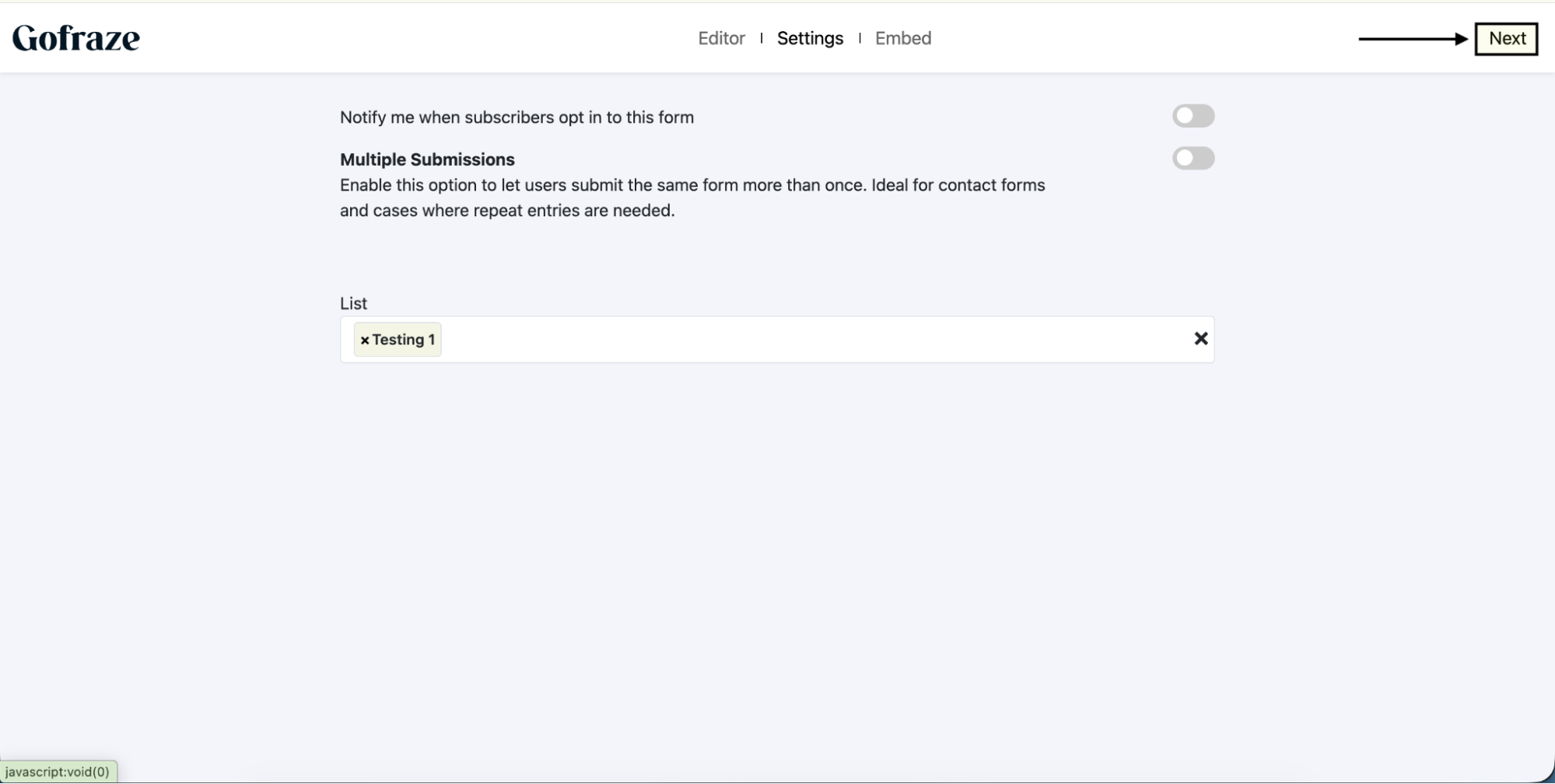Gofraze login page