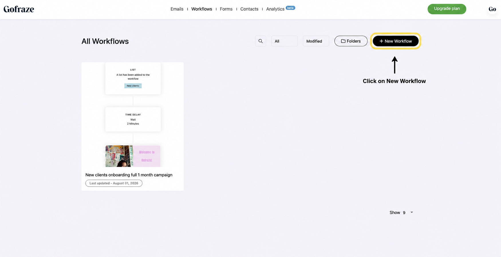 Gofraze login page